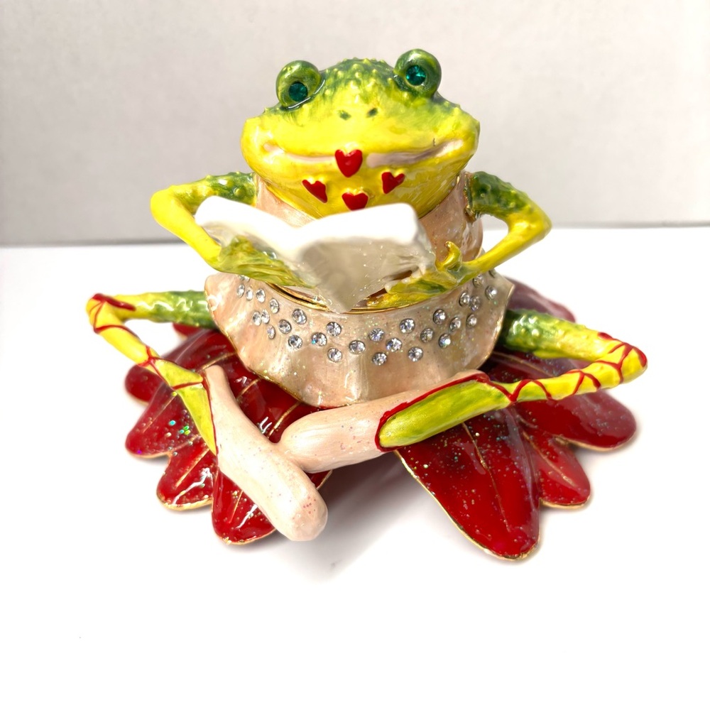 Dept. 56 Krinkles Ballerina Frog Poinsettia Jeweled Box 30th Anniversary